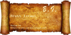 Brett Izrael névjegykártya